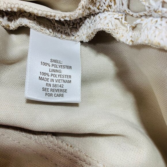 party dress  sz 4 dress beige lace /crochet sleeveless fit & flare  DB - Picture 14 of 14